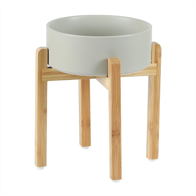 Ceramic 8.2inch Raised Dog Bowl Set, Elevated Feeder by Havniva