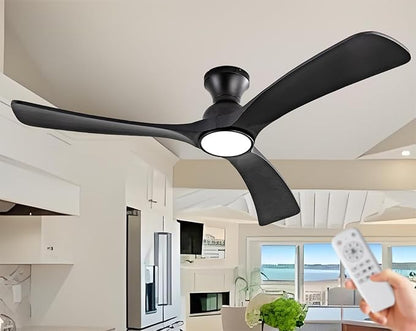 Gaizw Black Ceiing Fans with lights and Remote Control, 52 Inch Modern Wooden by Unknown