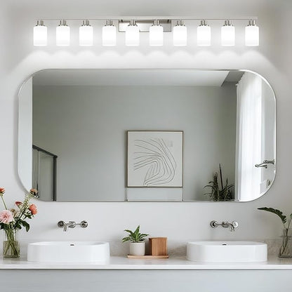 DIKAIDA 10-Light Bathroom Vanity Light Brushed Nickel, 64.5in Vanity Lights - Image 6