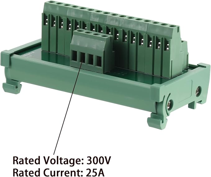 ANMBEST 2 in 16 Out Terminal Blocks Module, 25A DIN Rail and Panel Mounting - Image 2