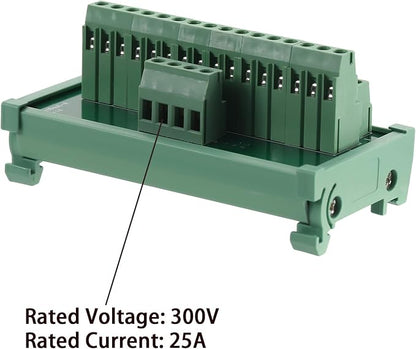 ANMBEST 2 in 16 Out Terminal Blocks Module, 25A DIN Rail and Panel Mounting - Image 2