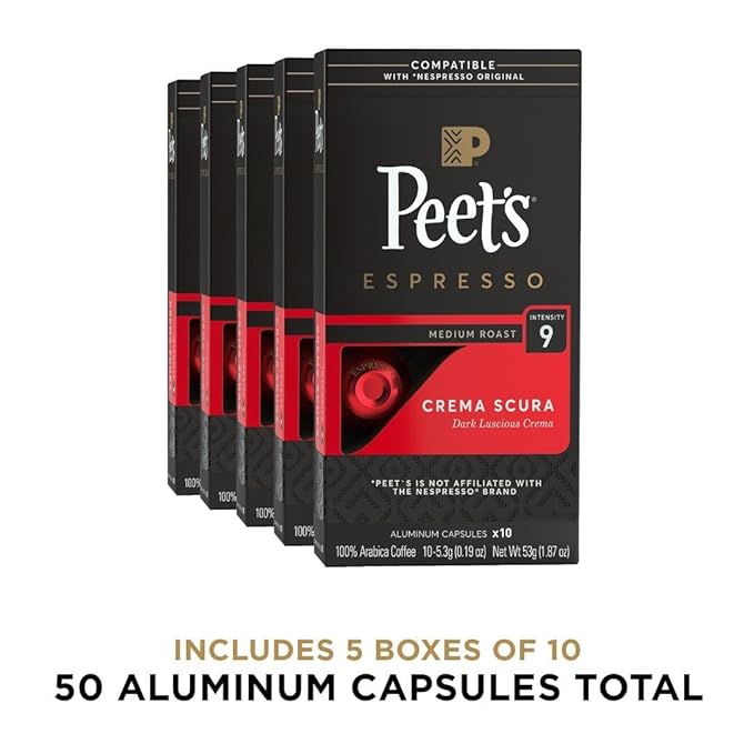 Peet's Coffee, Medium Roast Espresso Capsules, Compatible - Image 2