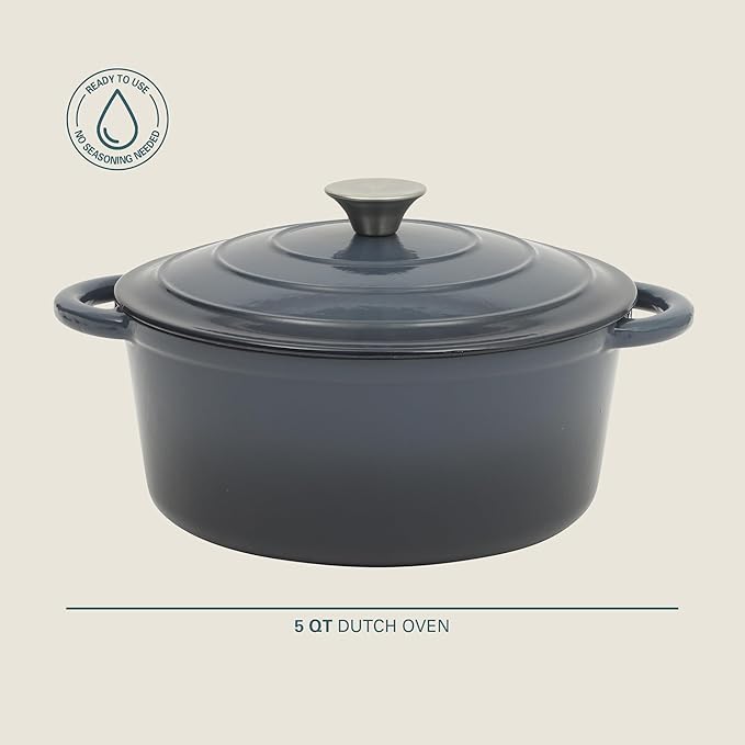Gibson Home Addlestone 5 Qt Enameled Cast Iron Dutch Oven Pot - Image 2