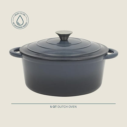 Gibson Home Addlestone 5 Qt Enameled Cast Iron Dutch Oven Pot - Image 2