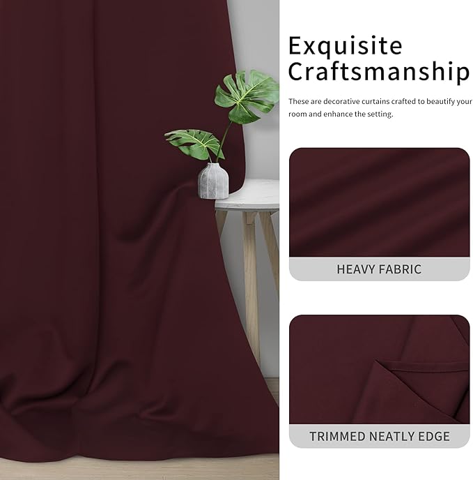 Easy-Going Blackout Curtains for Bedroom, Solid Thermal Insulated Grommet and - Image 5