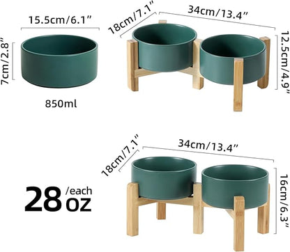Ceramic Raised Double Bowls Set - Image 2