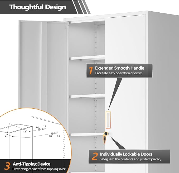 VINGLI Metal Garage Storage Cabinet - Image 5