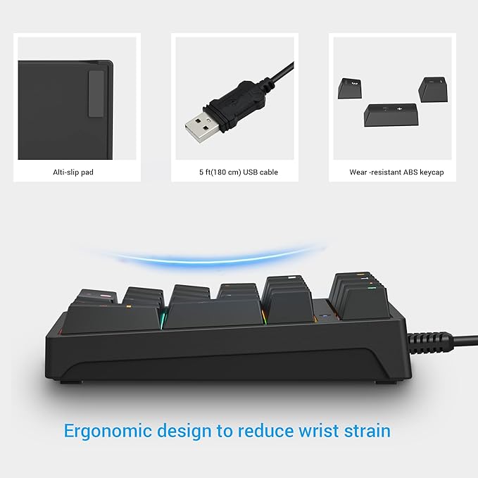 Number Pad, Mechanical USB Wired Numeric Keypad - Image 6