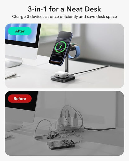 ESR for 3 in 1 Charging Station, Qi2.2 Certified 25W MagSafe Charger Stand - Image 3