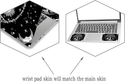 Laptop Skin Sticker Decal, Waterproof Removable, Moon & Sun & Stars - Image 2