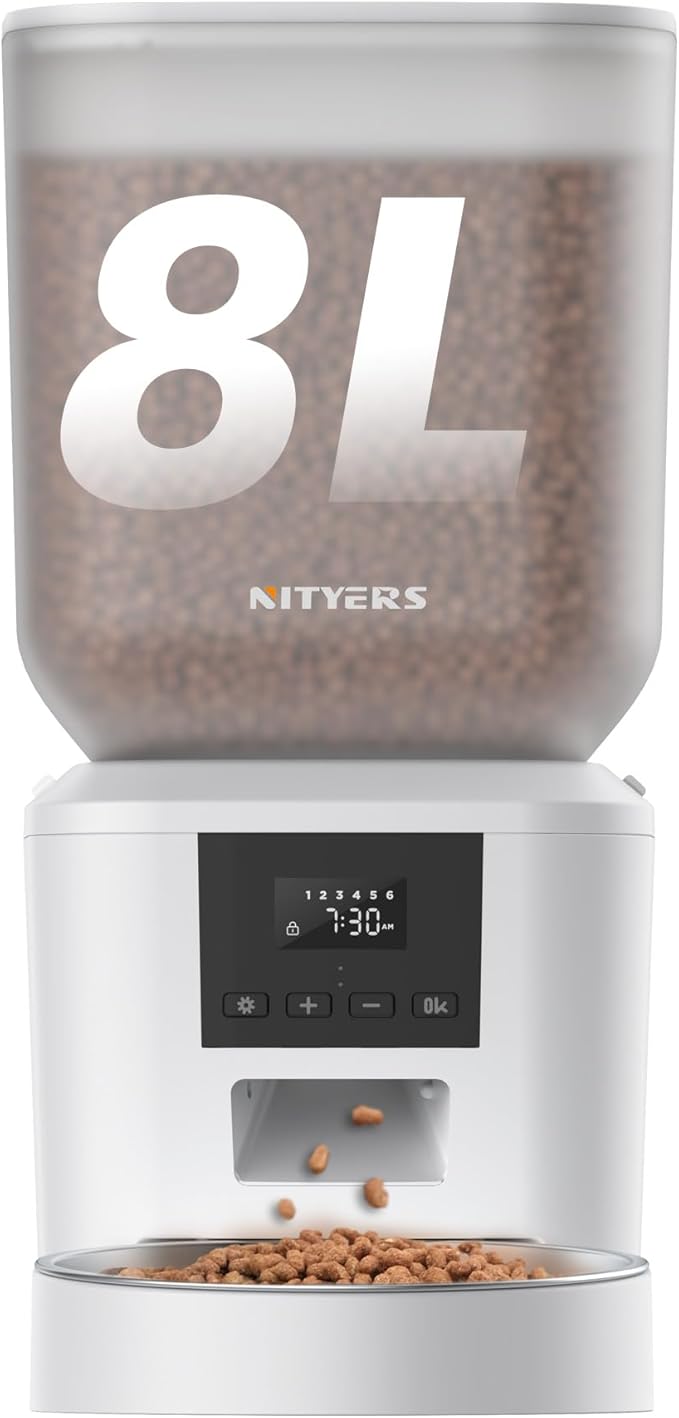 Automatic Dog Feeder - 8L/34 Cups Large Capacity Automatic Cat Food Dispenser by Nityers
