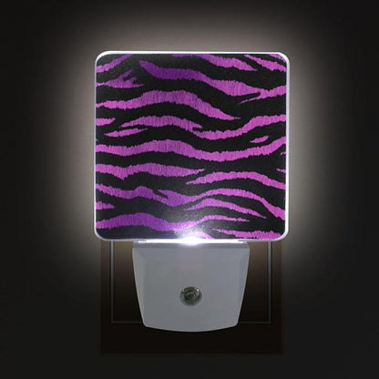 Pigsaly Led Night Light Black Magenta Purple Tiger Stripe Night Light Plug in - Image 4