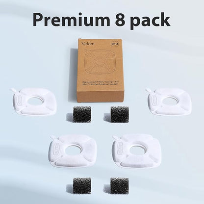 Veken Cat Water Fountain Filter, Classic 4 Pack Replacement Filters & 4 Pack - Image 7