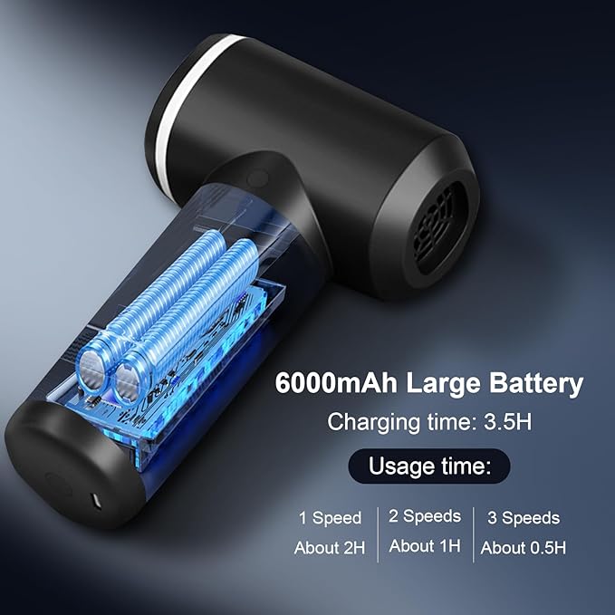 Compressed Air Duster, 6000mAH 160000RPM Electric Air Duster, 3-Speed - Image 3