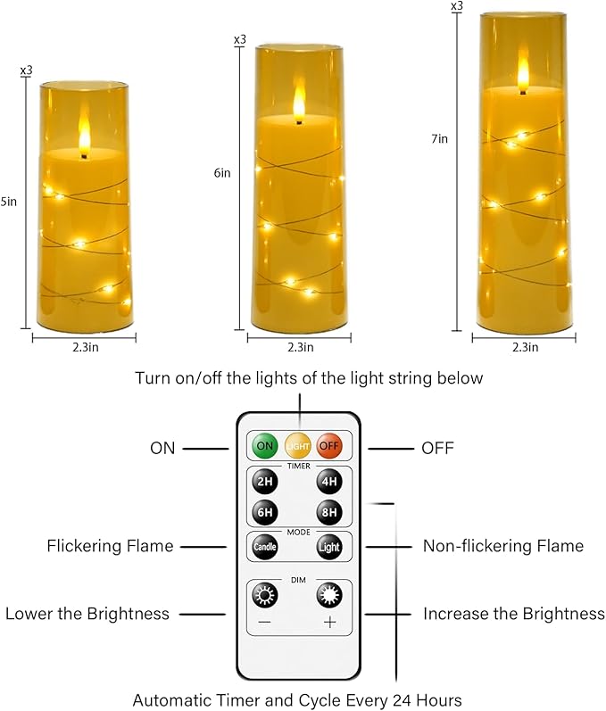 Flickering Flameless LED Candles, Battery Operated Candles 9 Pcs - Image 5