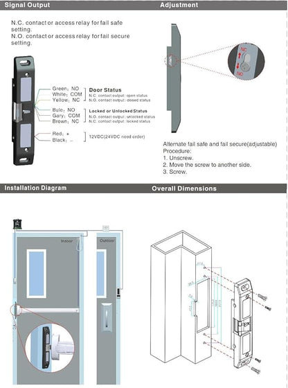 MENGQI-CONTROL LCD Video Door Intercom Access Control System Electric Strike - Image 6