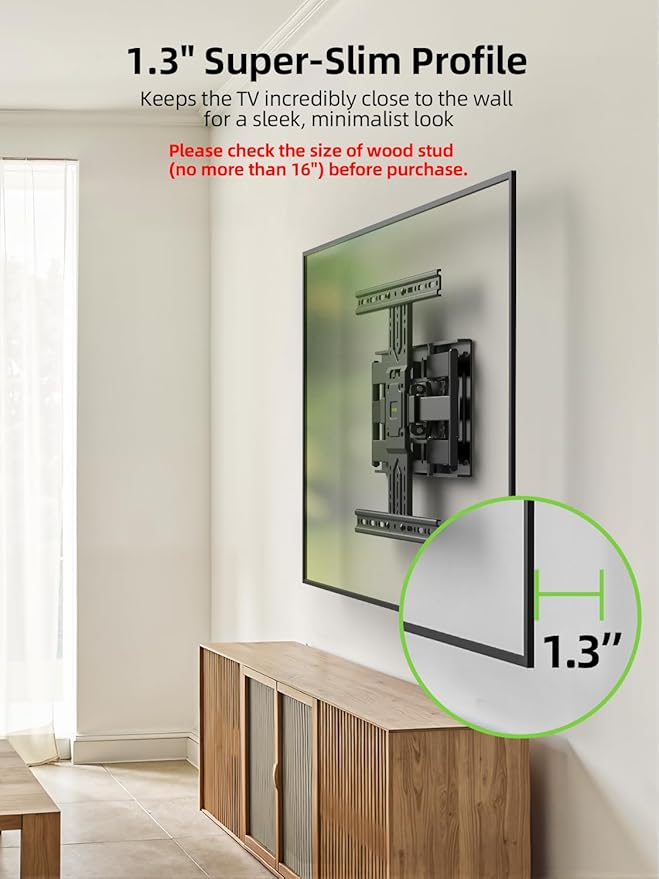USX MOUNT Ultra Slim TV Wall Mount 37-75 Inch TVs Mount - Image 6