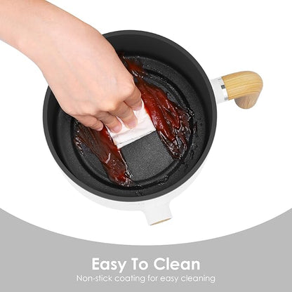 Audecook Hot Pot Electric with Steamer, 1.5L Portable Nonstick Rapid Noodles - Image 6