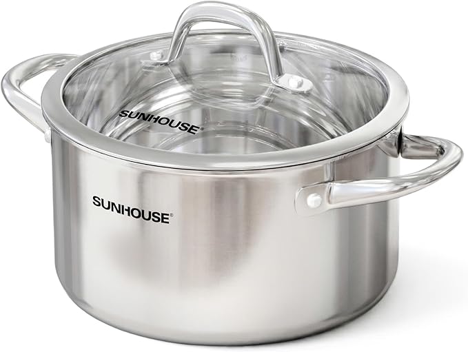 Sunhouse Professional 3.5-Quart Whole-Clad Multi-Ply Stainless Steel Stock Pot by SUNHOUSE
