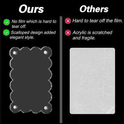 10 Pack 2.36 x 3.54 Inch Acrylic Fridge Magnetic Frame Scalloped, Double Sided Polaroid Frame, Refrigerator Magnet Picture Frame for Fujifilm Instax Mini