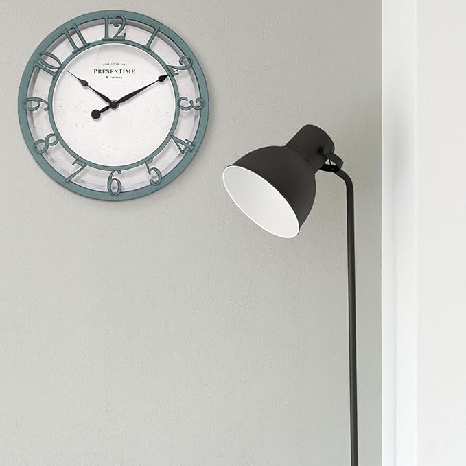 Presentime & Co 10" Farmhouse Series Wall Clock, Shiplap Style, Silent No - Image 5