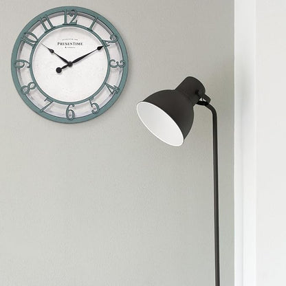 Presentime & Co 10" Farmhouse Series Wall Clock, Shiplap Style, Silent No - Image 5