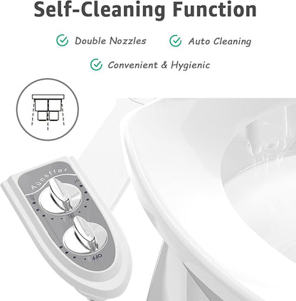 Bidet Attchment for Toilet Grey, Cold Water No-Electric, 3 Wash Modes，Dual - Image 4