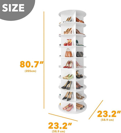SpaceAid 9 Tier Rotating Shoe Rack Tower, Spinning Shoe Display Lazy Susan - Image 2