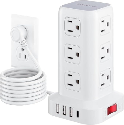 AnnTane Surge Protector Power Strip 6.5 FT Cord, Power Strip Tower by anntane