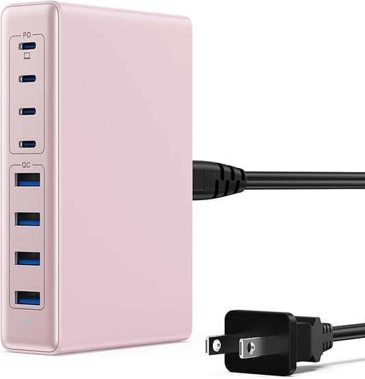 200W USB C Charger Block, GaN IV Charging Station 8 Ports, QC4.0 Fast Charging by LanLuk