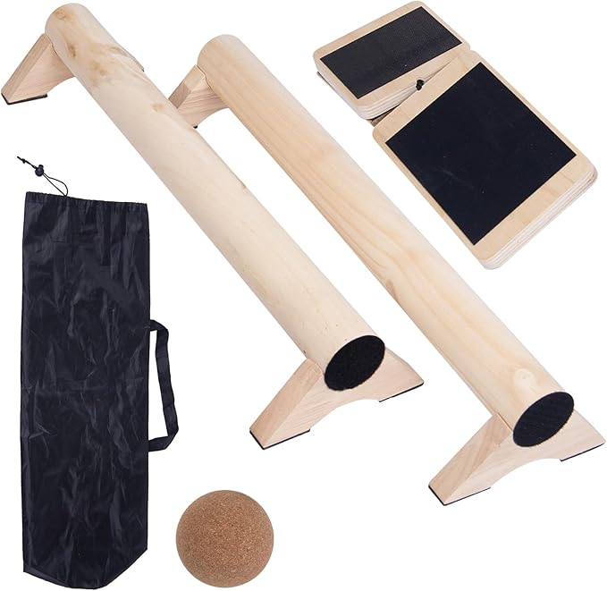 40-Inch Wooden Balance Beam Set, Two 20-Inch Connectable Sections, Natural by Unknown