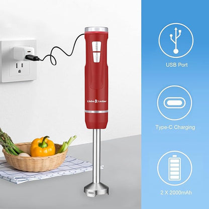 Liebe&Lecker Immersion Blender Handheld Cordless, 3 in 1 Cordless Hand Blender - Image 4