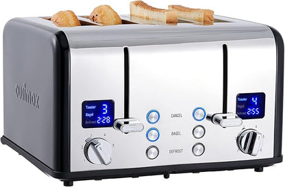 CUSIMAX 4 Slice Toaster, Stainless Steel, Ultra-Clear LED Display & Extra Wide by CUSIMAX