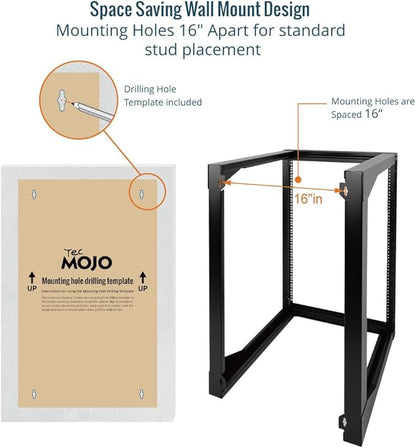 Tecmojo 18U Wall Mount Server Rack, Open Frame Network Rack - Image 4