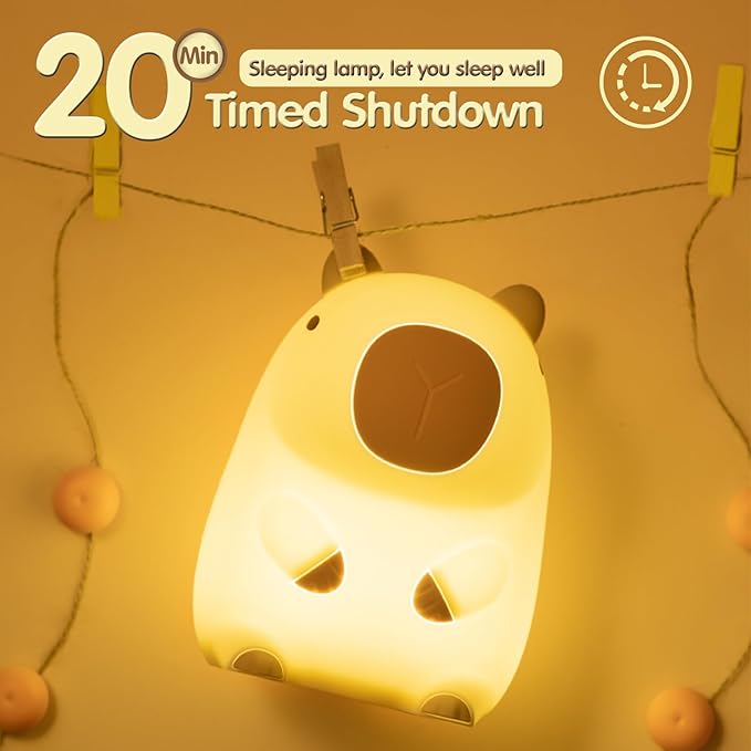 ATSUI Cute Capybara Night Light, LED Squishy Novelty Animal Lamp, Food Grade - Image 6