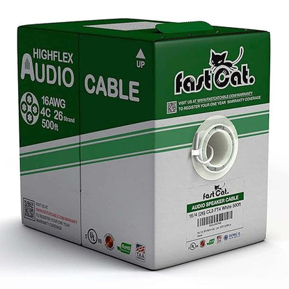 fast Cat. Audio Cable/Speaker Wire 500ft Pull Box- PVC Jacket by CONNECTIVITYviafastCat