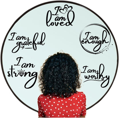 Positive Affirmation Sticker - Static Cling for Mirror Window - Elegant, Classy, Chic, Empowered, Self-Confidence, Inspiring, Reusable (5 Pack - 6" per Cling)