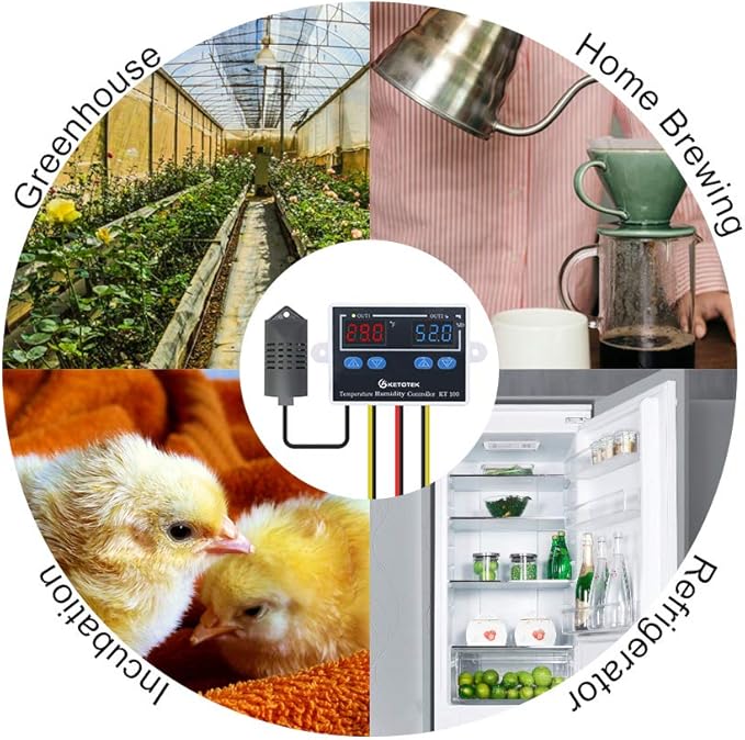 KETOTEK Temperature Humidity Controller Digital Thermostat Module 120V - Image 6