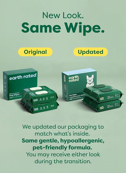 Earth Rated Pet Wipes for Dogs and Cats, Hypoallergenic, 3-in-1 Cleaning - Image 2
