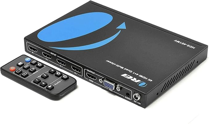 OREI Quad Multi HDMI Viewer 4 in 1 Out HDMI Switcher 4 Ports Seamless Switcher - Image 4