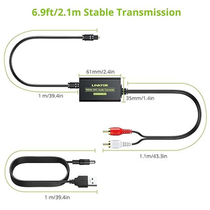 LiNKFOR 192kHz DAC Converter Digital to Analog Converter Digital Optical SPDIF - Image 6