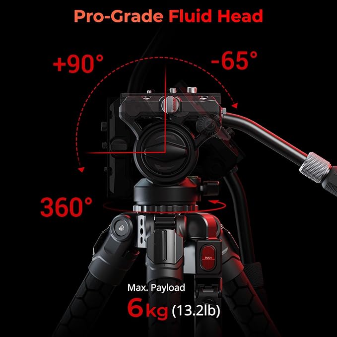 SMALLRIG x Potato Jet TRIBEX SE Hydraulic Aluminum Camera Tripod, - Image 7