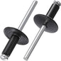 Wensilon(150 pcs) 3/16 * 5/8" Large Cap Open End Black Aluminum Blind Rivets,5 * 16 Blind Rivet