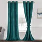 JIUZHEN Teal Velvet Curtains 96 inches Blackout Curtains by JIUZHEN