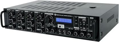 Rockville Home Matrix 4 600W Multi Room Receiver/Amplifier, Mic Inputs - Image 3