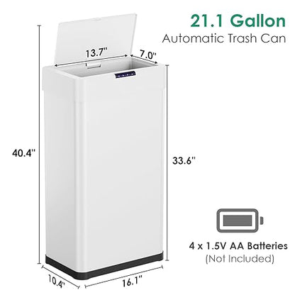 Arlopu Automatic Trash Can, Sensor Motion Stainless Steel Garbage Bin, - Image 3