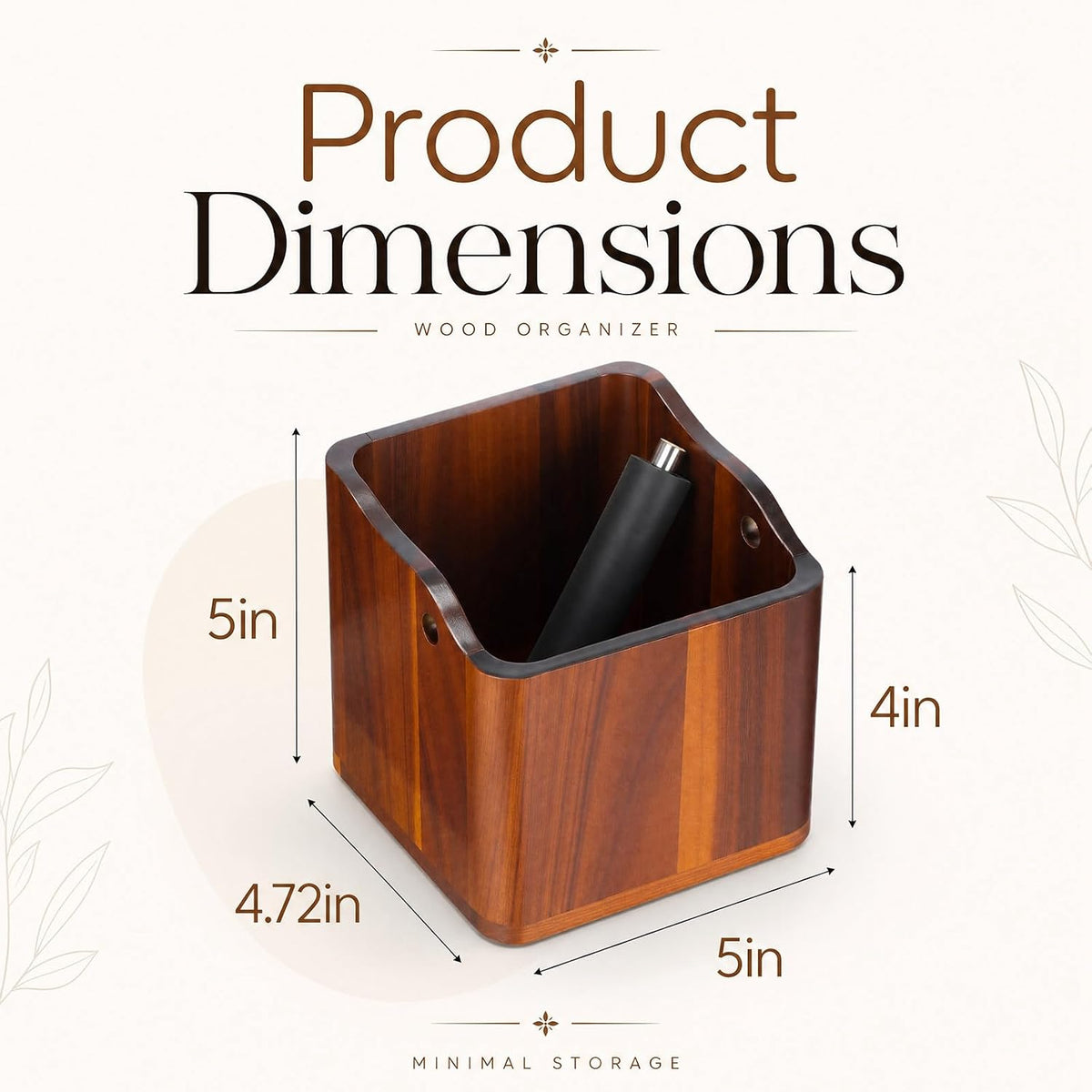 Hushee 5 Inch Espresso Knock Box, Acacia Wood Coffee Puck Knockbox with Remov...