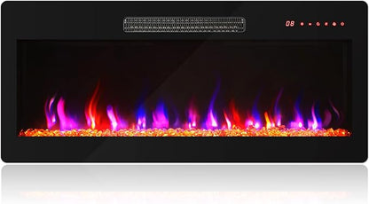 BELLEZE 36" Electric Fireplace Heater, 1400 W Recessed & Wall Mounted Electric - Image 9