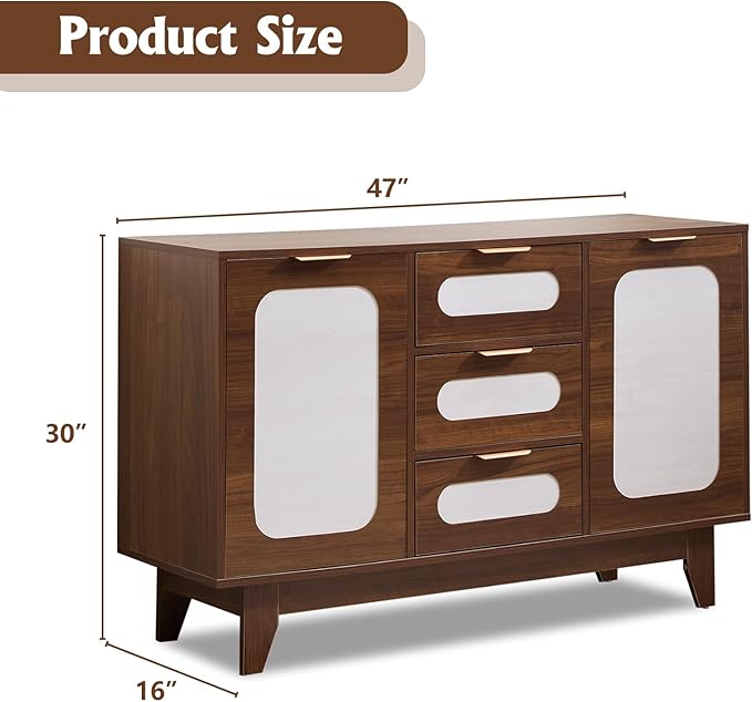 CANMOV Buffet Cabinet with Storage, Modern Wood Coffee Bar Sideboard - Image 2