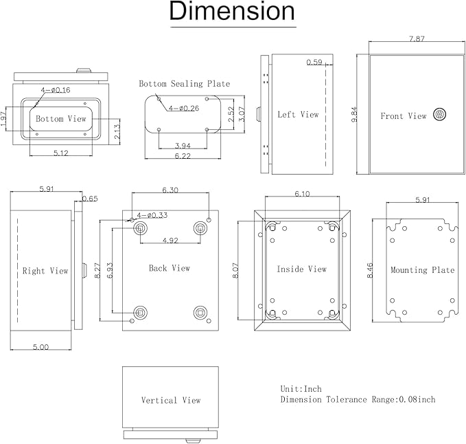 VEVOR NEMA Steel Enclosure, IP66 Waterproof & Dustproof, Outdoor/Indoor - Image 10